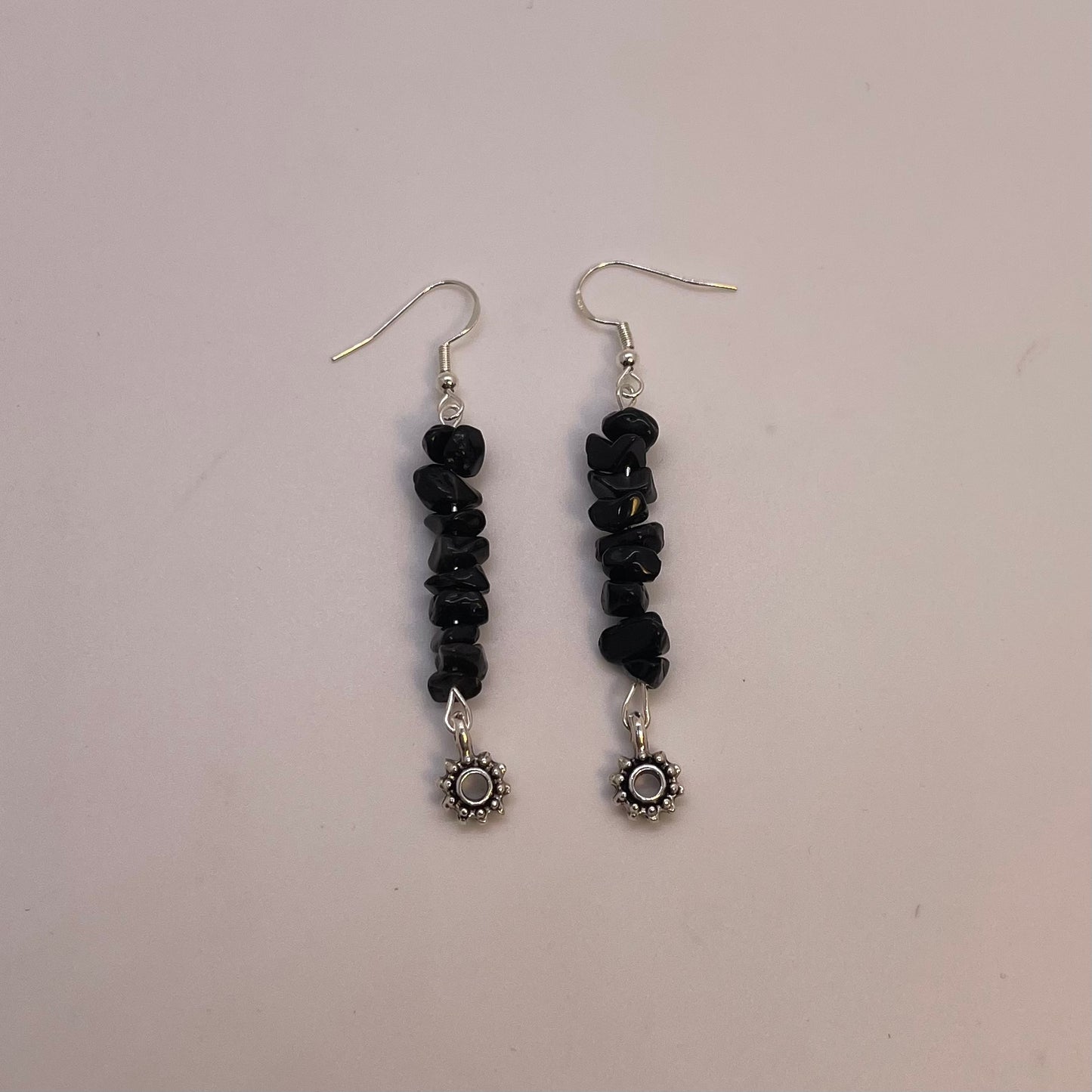 Obsidian Earrings Silver