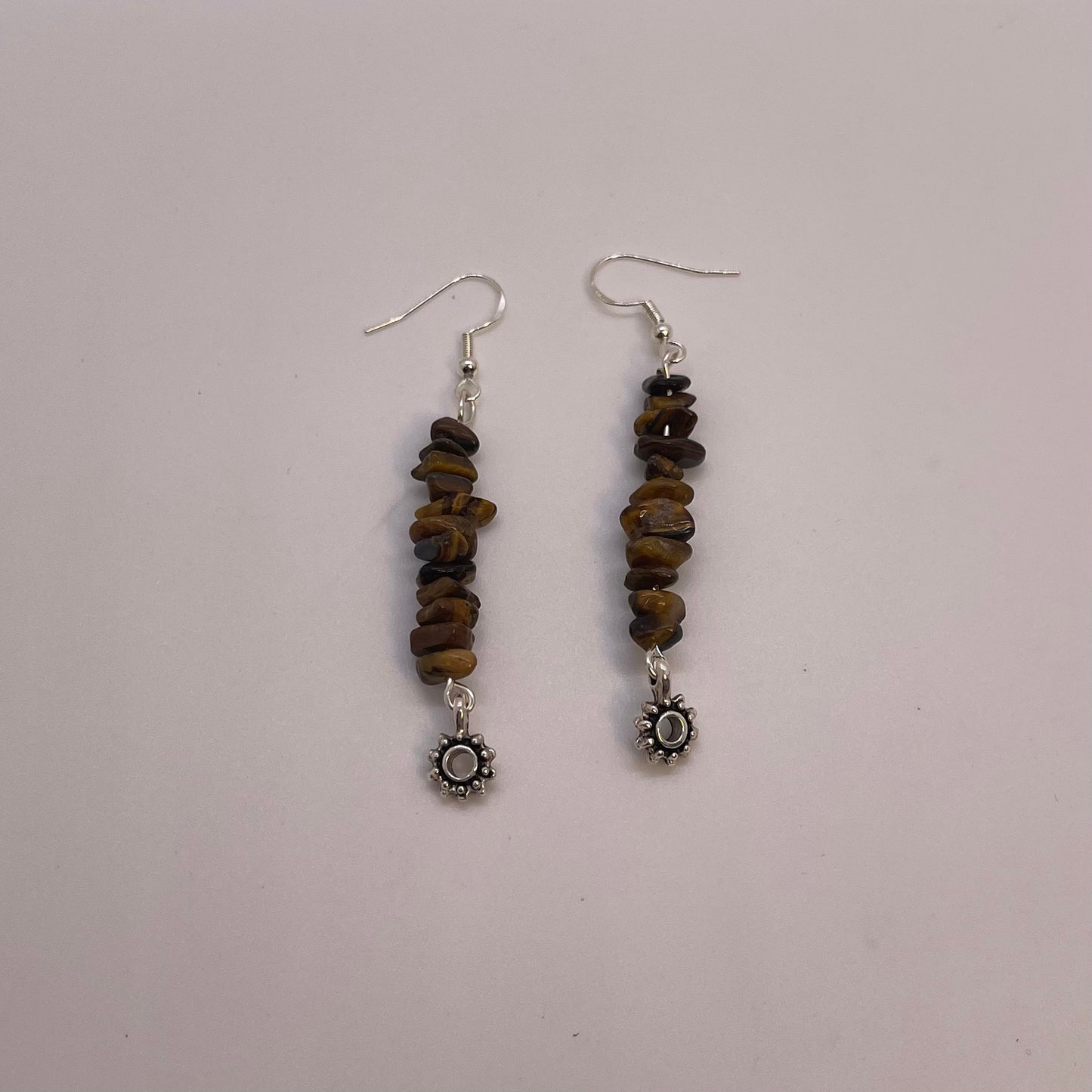 Tigers Eye Earrings Silver