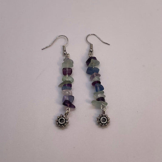 Fluorite Earrings Silver