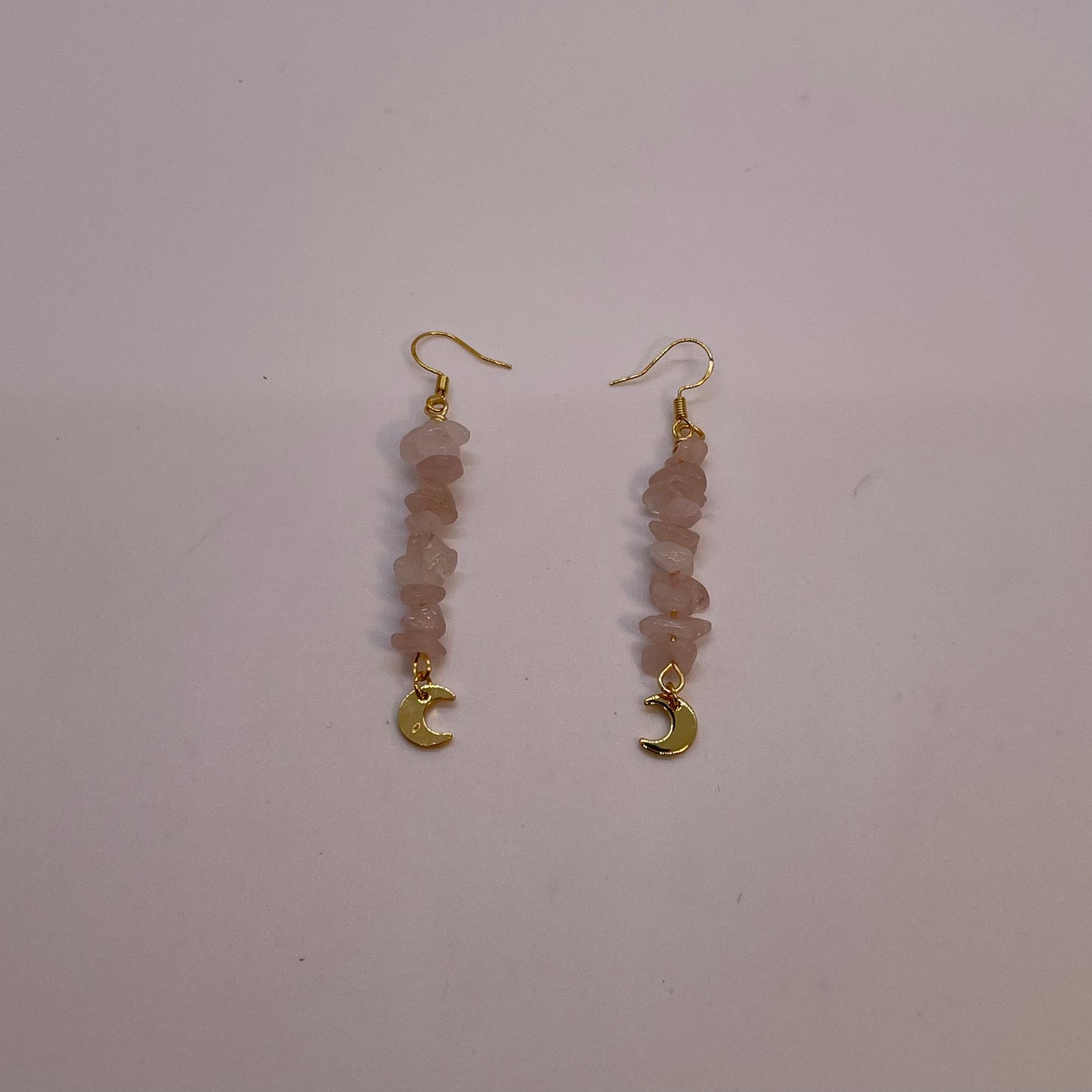 Rose Quartz Earrings Gold