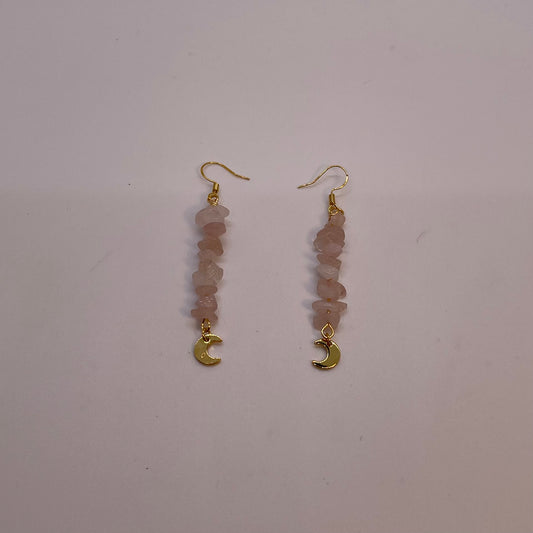 Rose Quartz Earrings Gold